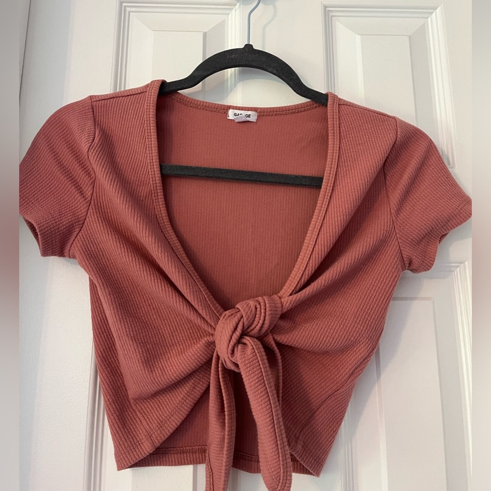 garage rusty pink tie top